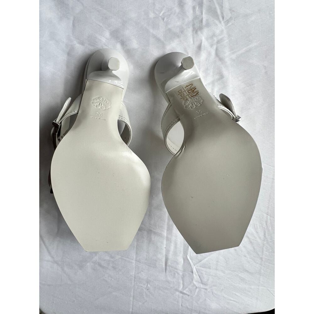 Alexander McQueen White Double Buckle Punk Mules Size IT 36 - Picture 9 of 10